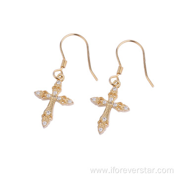 Silver Cross 925 Earrings Cross Earring Bar Earring